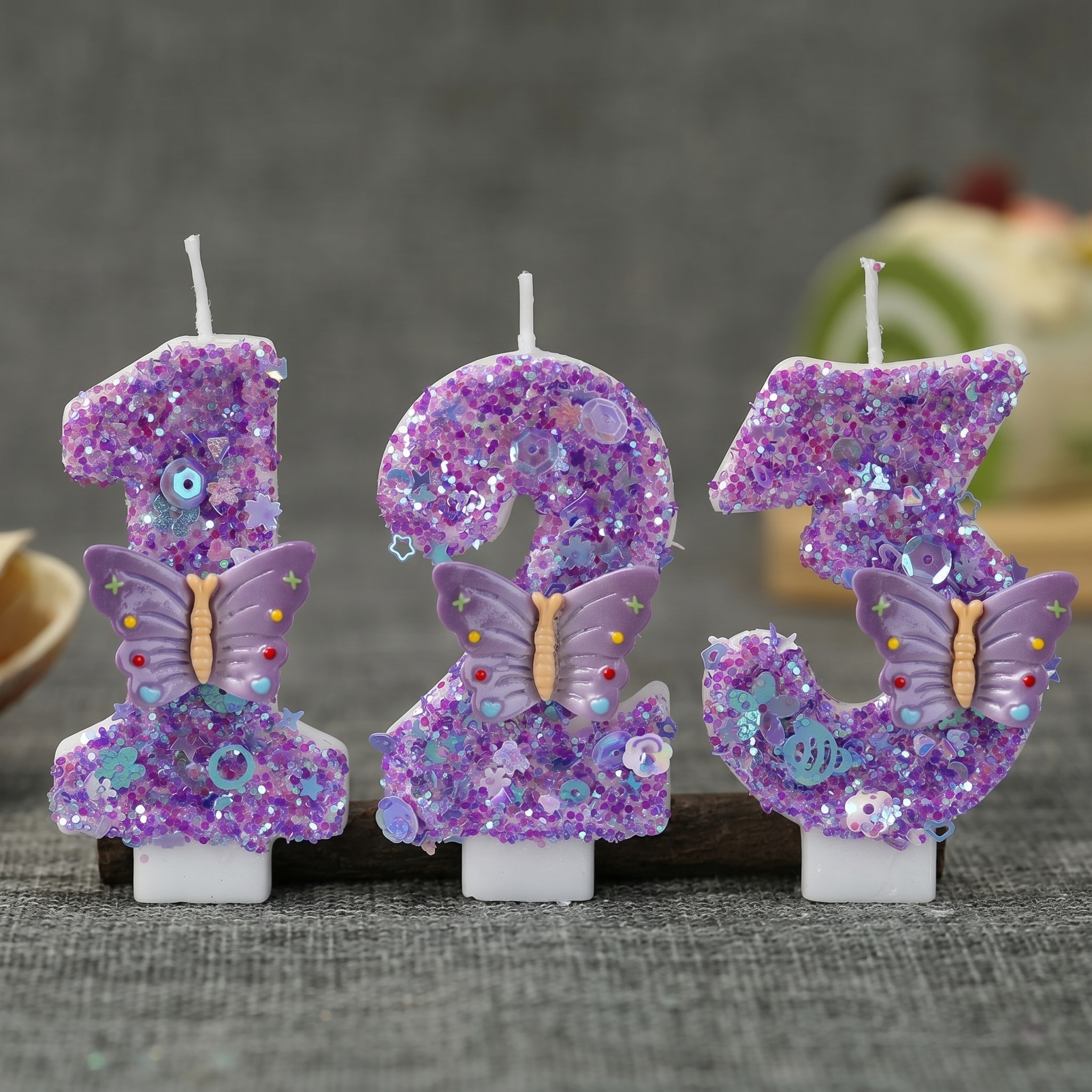 Candle Supplies Luxury - Purple Butterfly Number 0-9 Birthday Candle