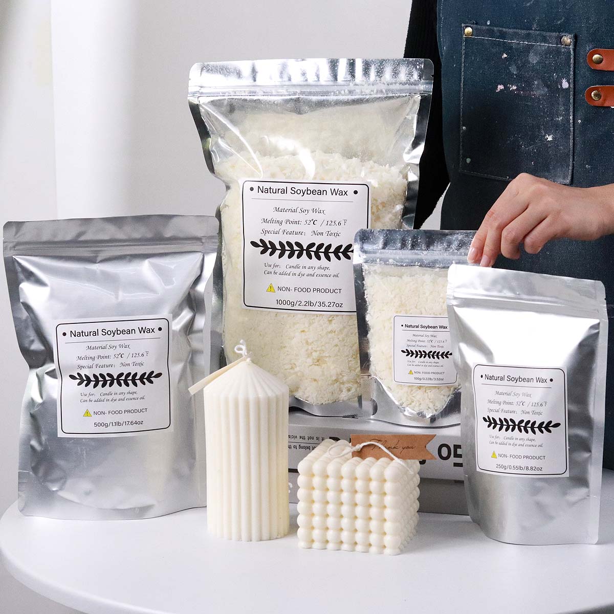 500g/1kg Natural Soy Wax Flake - Candle Supplies Bulk บทวิจารณ์และราคา