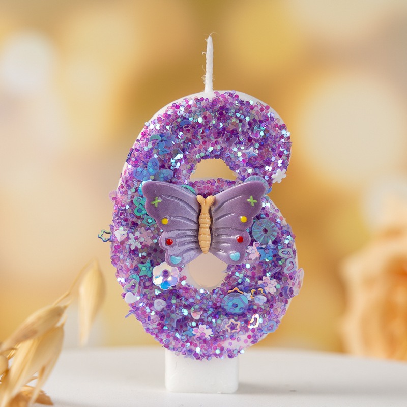Purple Butterfly Number 0-9 Bi - Candle Supplies Luxury บทวิจารณ์และราคา