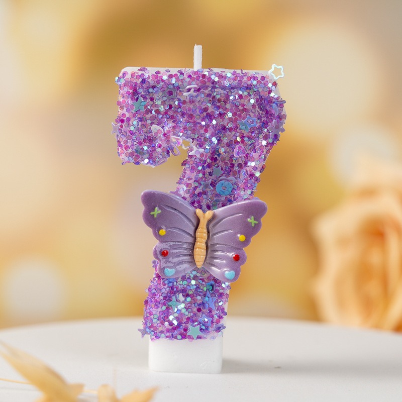 Purple Butterfly Number 0-9 Bi - Candle Supplies Luxury บทวิจารณ์และราคา
