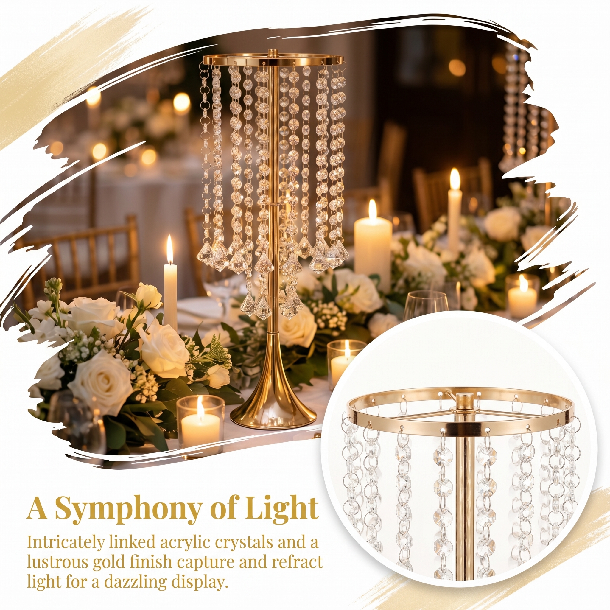2/10pcs Luxury Crystal Flower  - Candle Supplies Luxury บทวิจารณ์และราคา