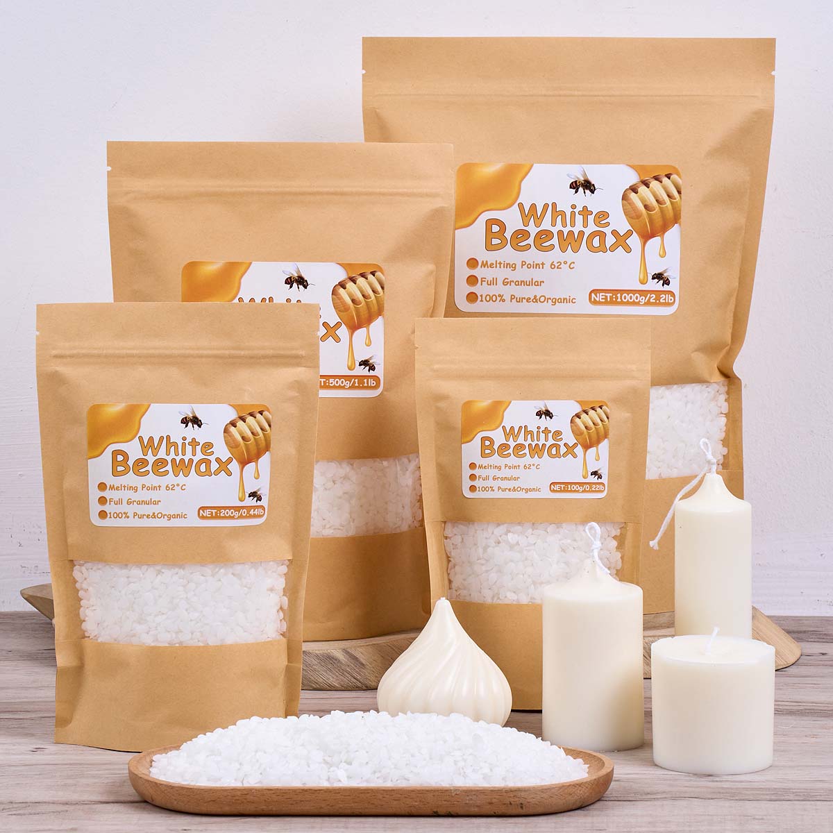 1000g White Beeswax DIY Candle - Candle Supplies Bulk บทวิจารณ์และราคา