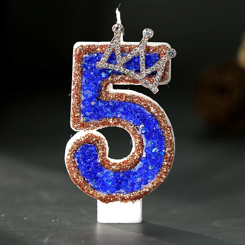 Blue Crown Sparkle Number Birt - Candle Supplies Luxury บทวิจารณ์และราคา