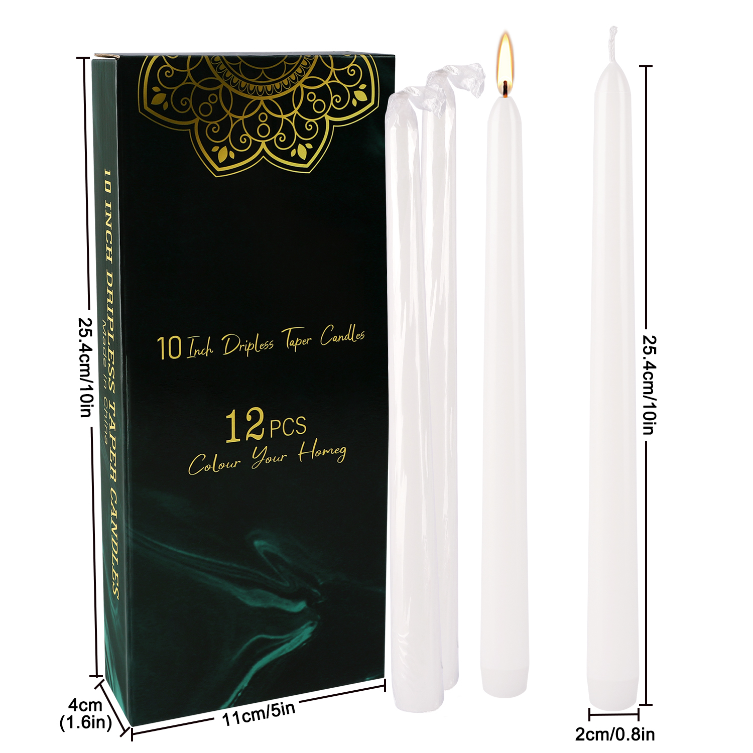 12-Pack of 10inch White Stick  - Candle Supplies Bulk บทวิจารณ์และราคา