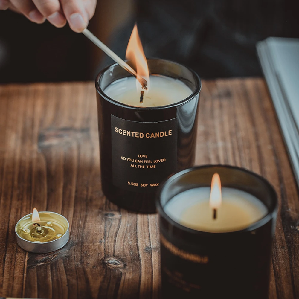 Luxury Glass Candle Jar Black  - Candle Supplies Luxury บทวิจารณ์และราคา