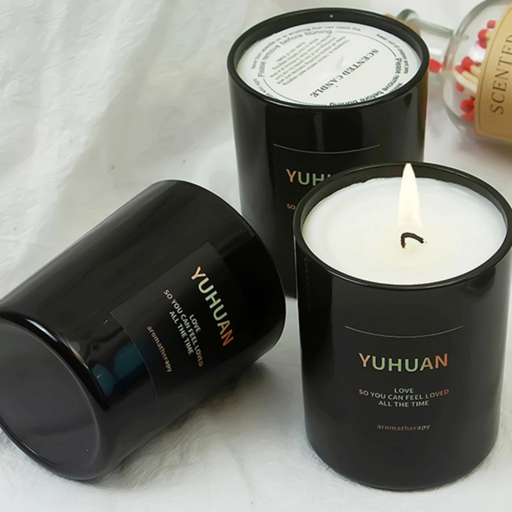 Luxury Glass Candle Jar Black  - Candle Supplies Luxury บทวิจารณ์และราคา
